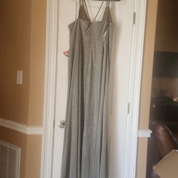 Gold Taupe Bling Formal Dress - Picture 2 of 3